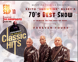 70s Men of Soul Tribute at Bethesda Theater flyer